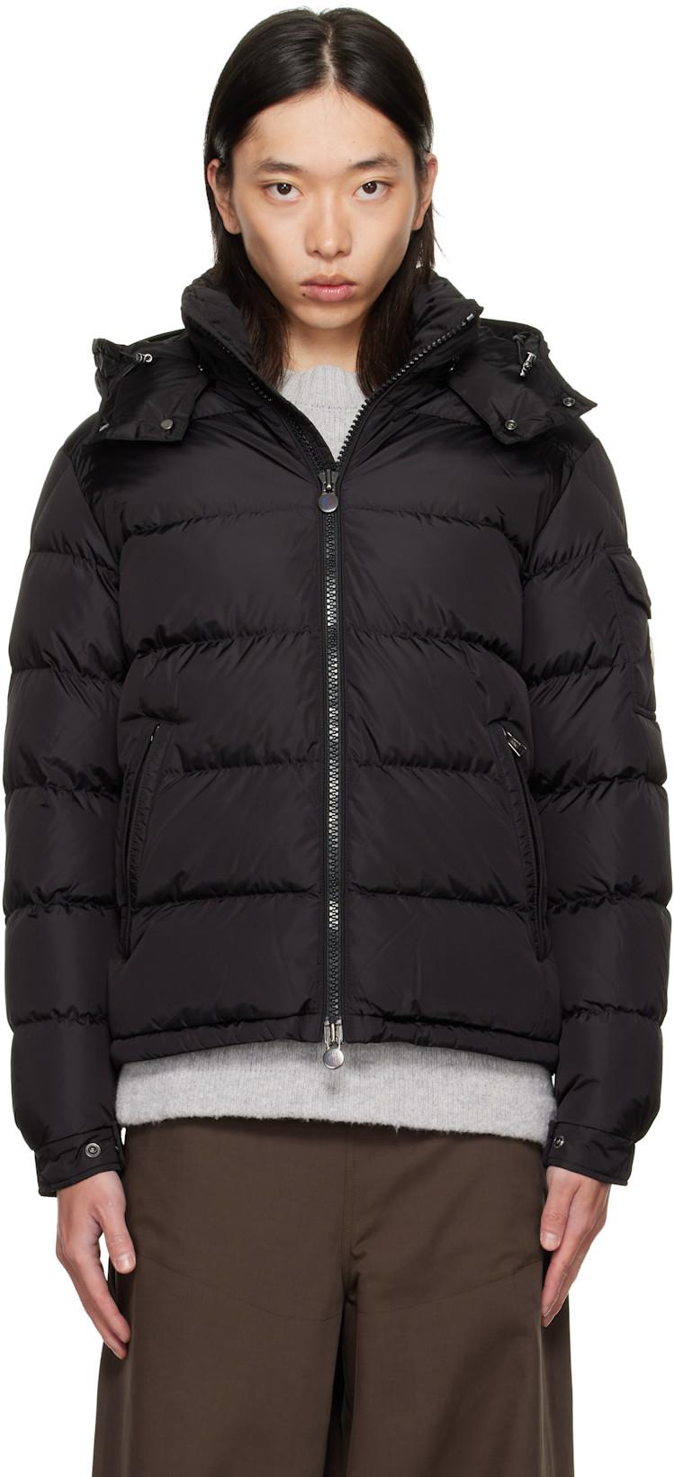 Black Maya Matte Short Down Jacket by MONCLER