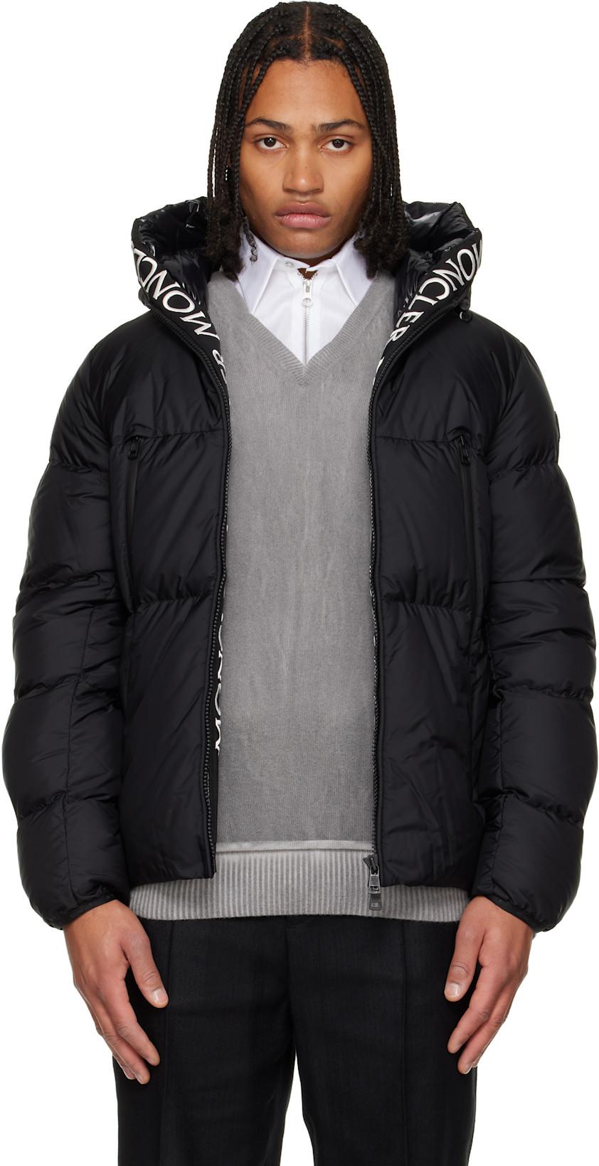 Black Montcla Hooded Short Down Jacket by MONCLER