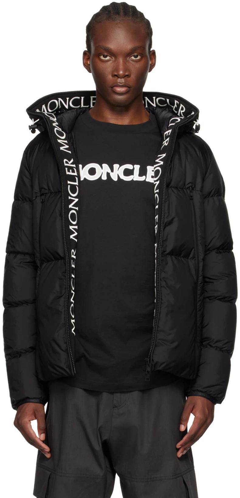 Black Montcla Short Down Jacket by MONCLER