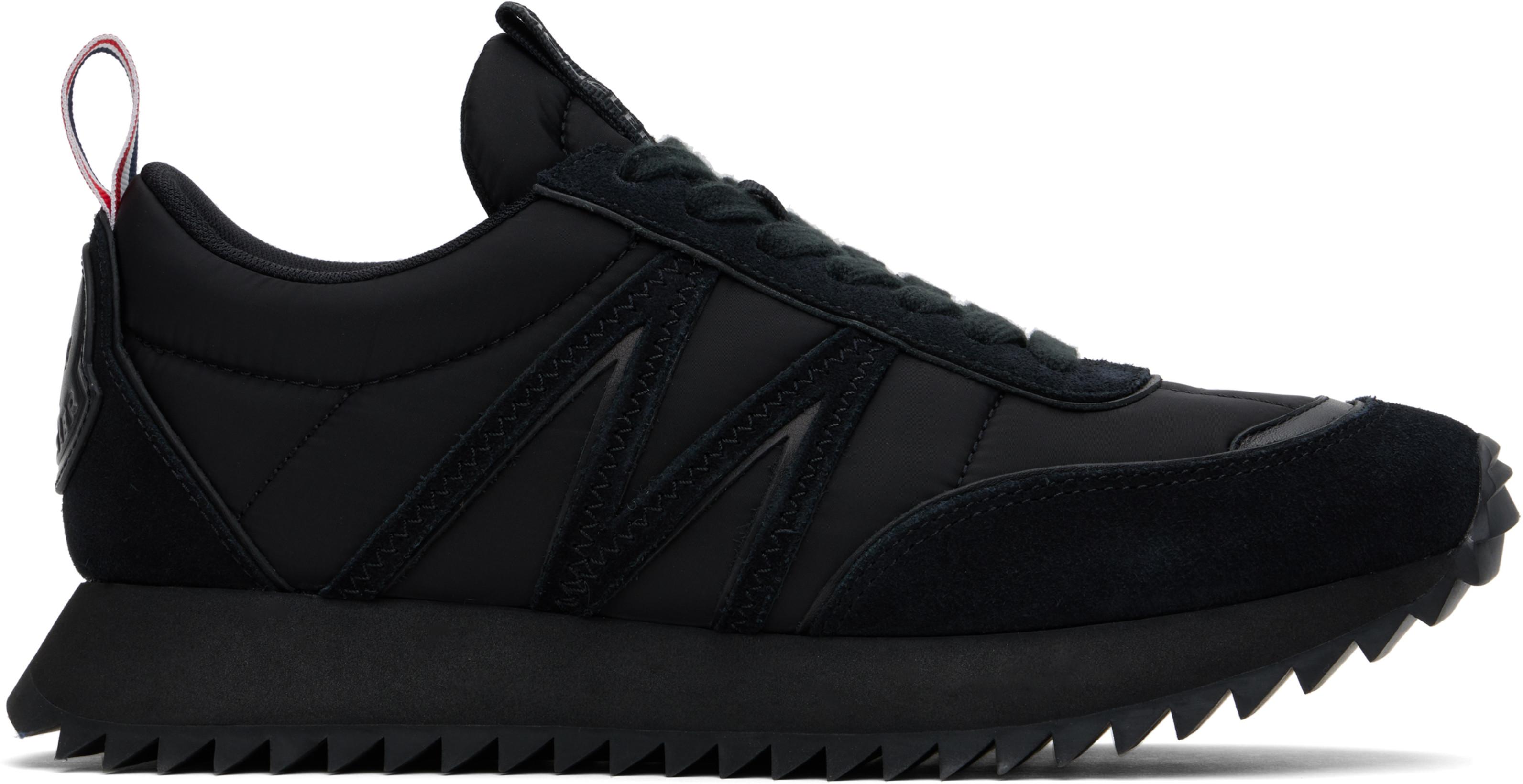 Black Pacey Nylon & Suede Sneakers by MONCLER