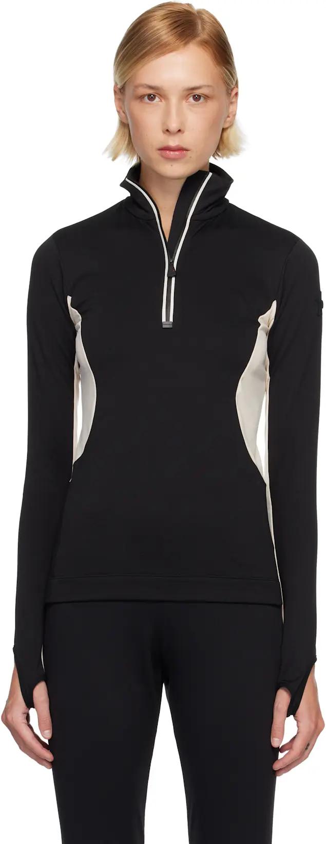 Black Polartec Half-Zip Jacket by MONCLER