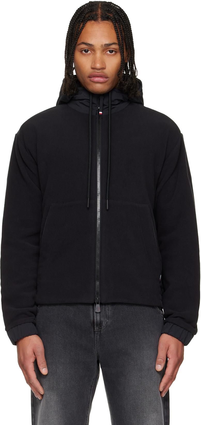 Black Polartec® Zip-Up Hoodie by MONCLER