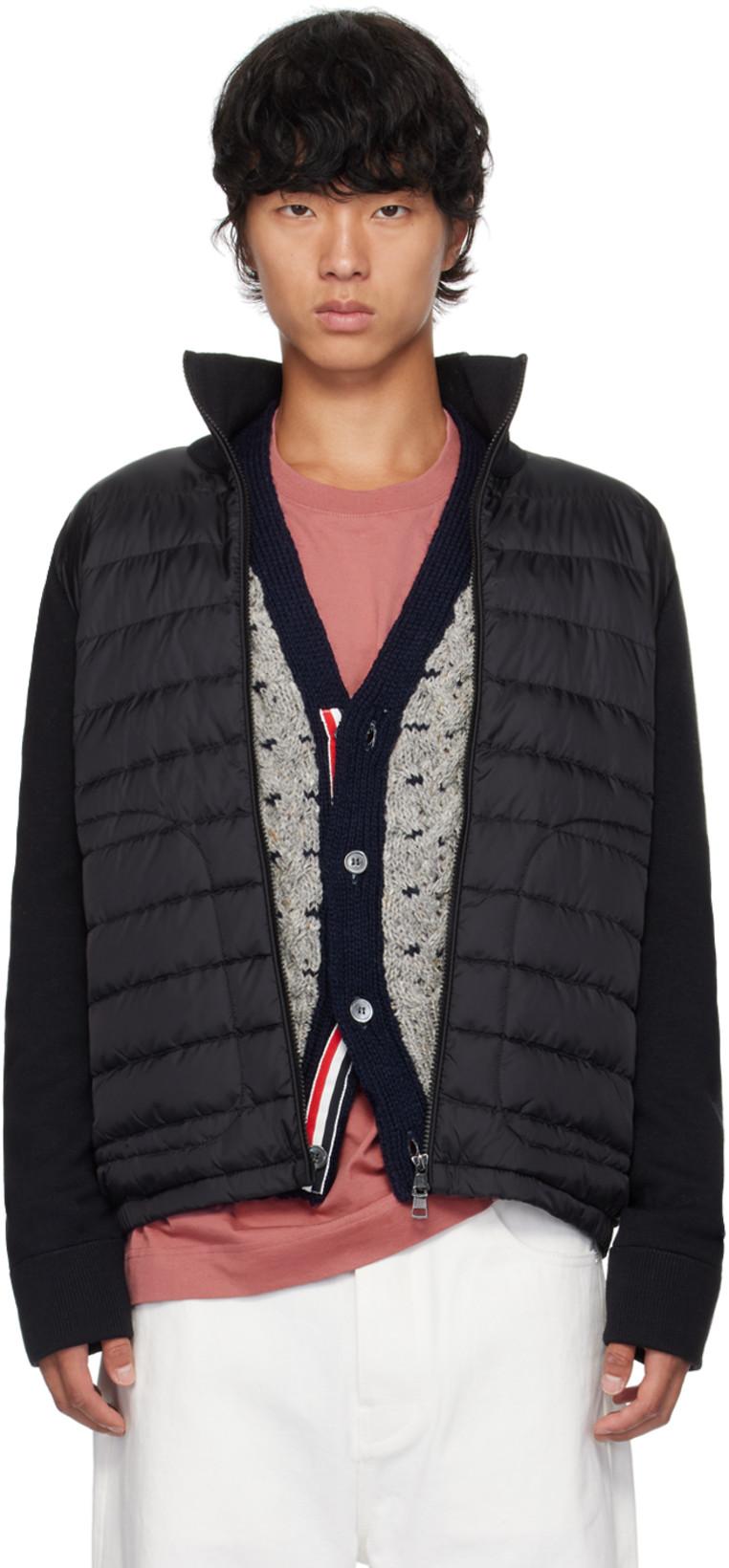 Black Quilted Down Cardigan by MONCLER
