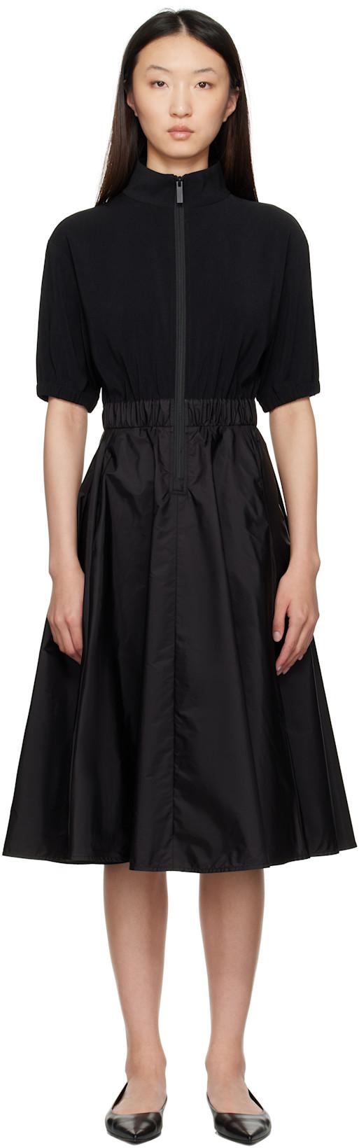 Black Taffeta Skirt Midi Dress by MONCLER