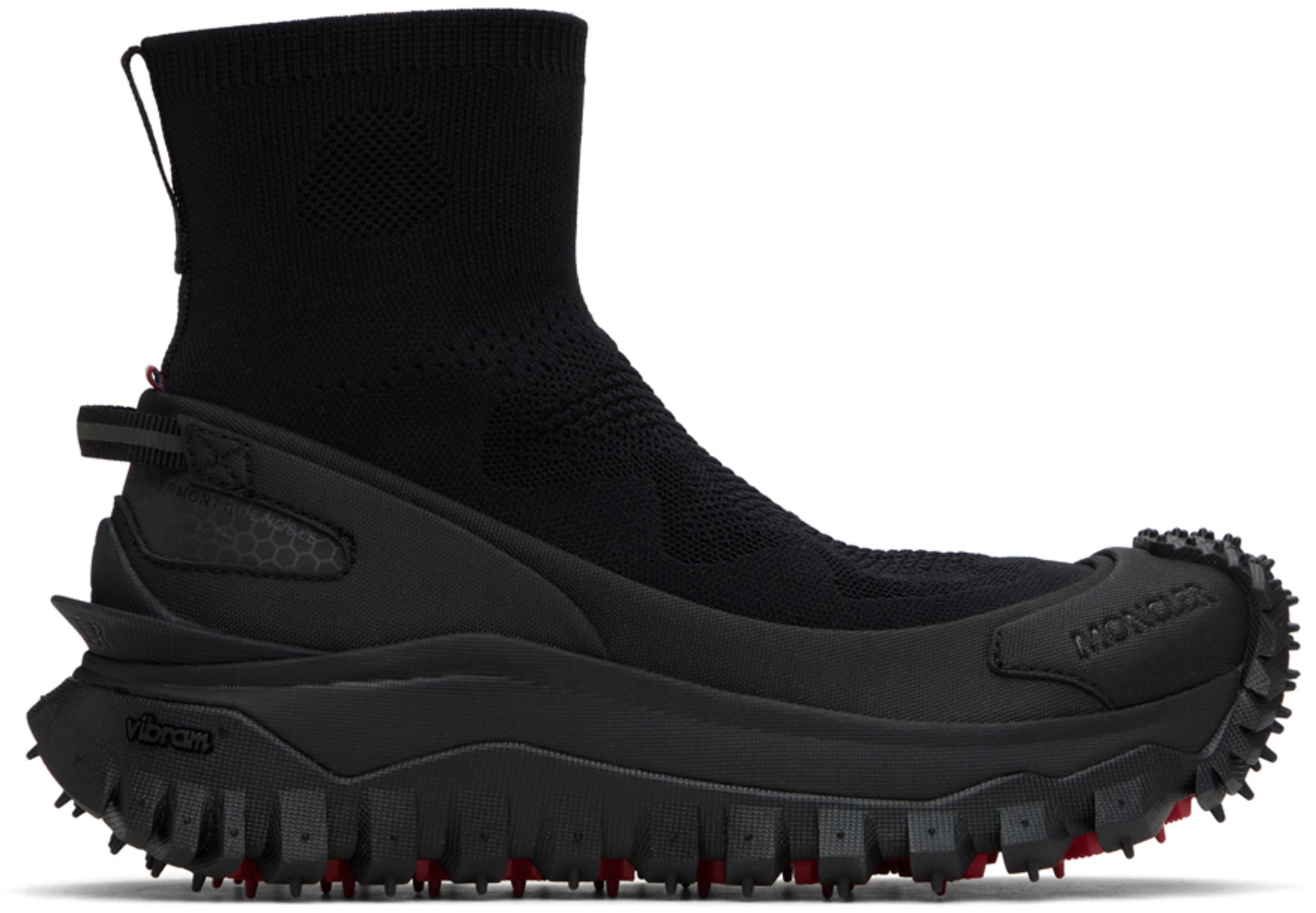 Black Trailgrip Knit High Top Sneakers by MONCLER