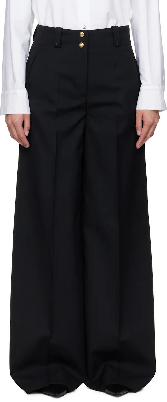 Black Wool Trousers by MONCLER