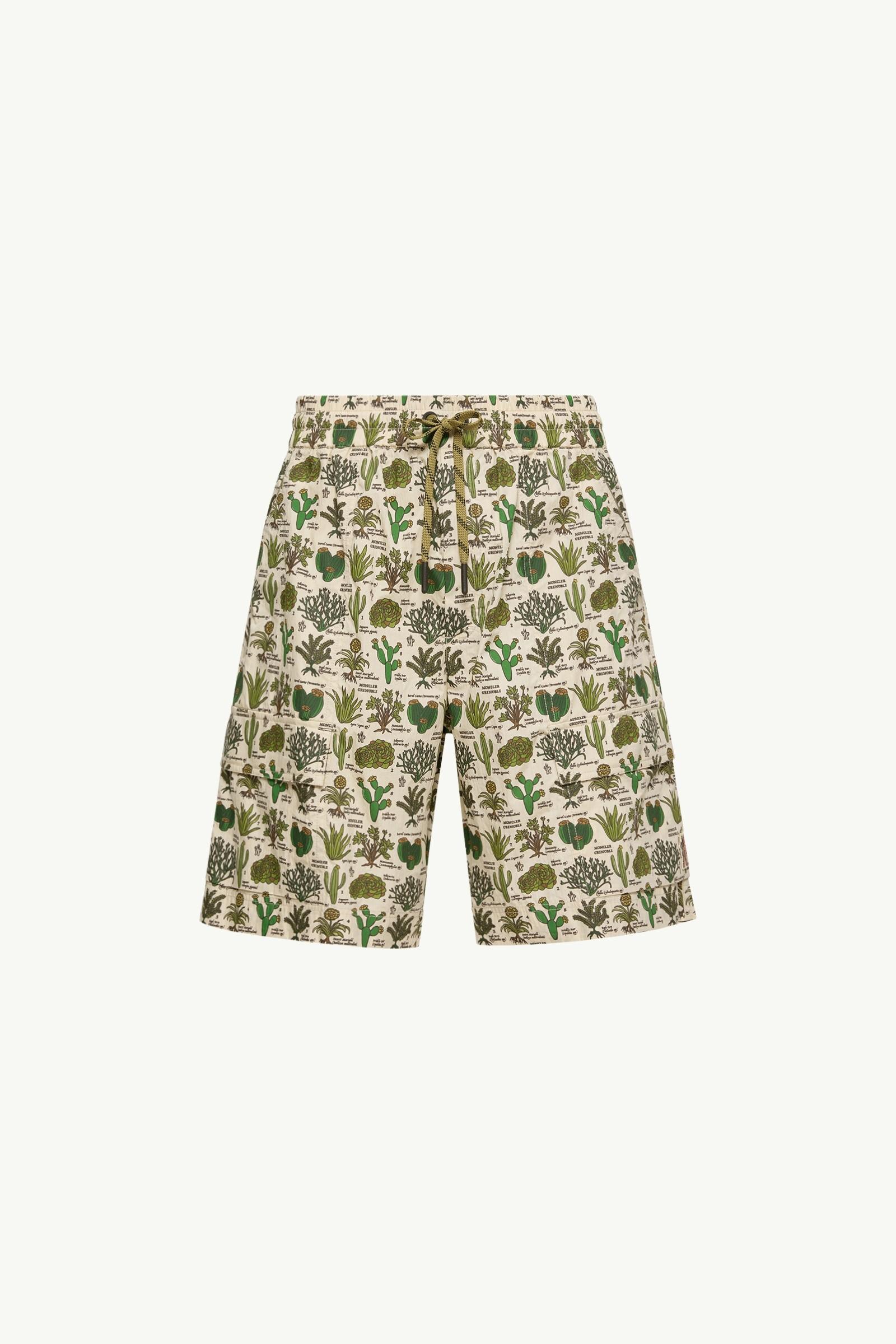 Botanical Print Cotton Blend Shorts by MONCLER