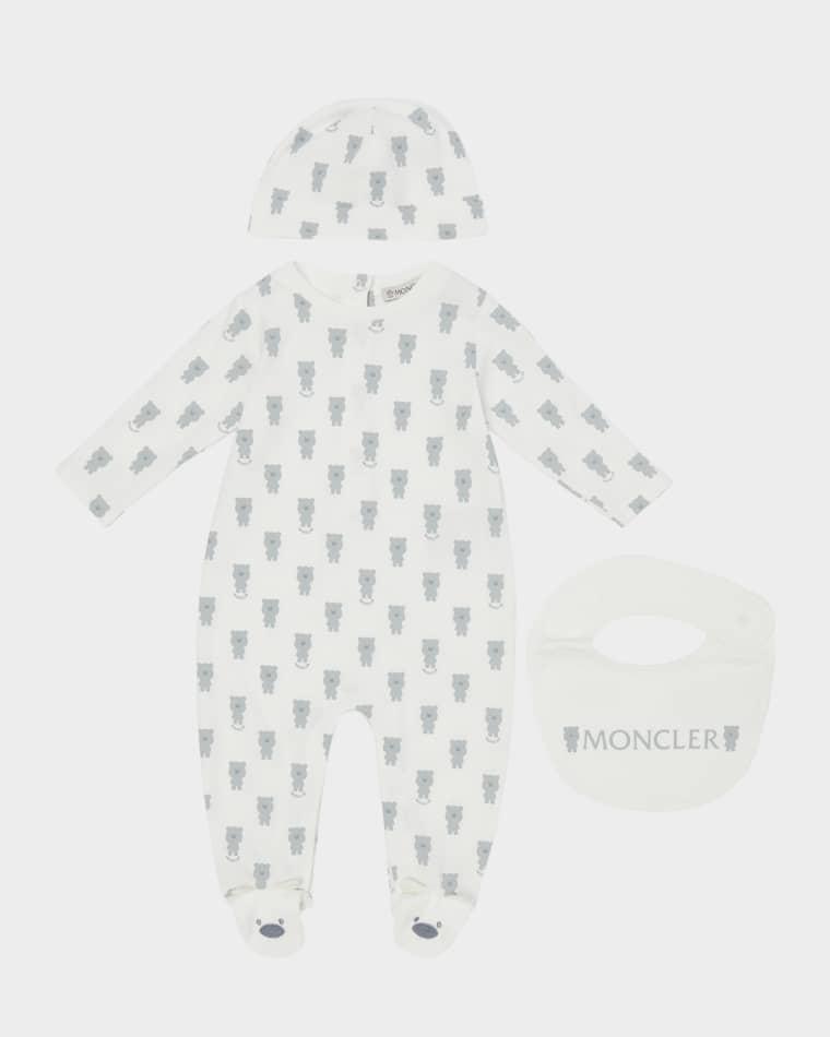 Boy's Footie, Hat, and Bib Gift Set, Size 0M-6M by MONCLER