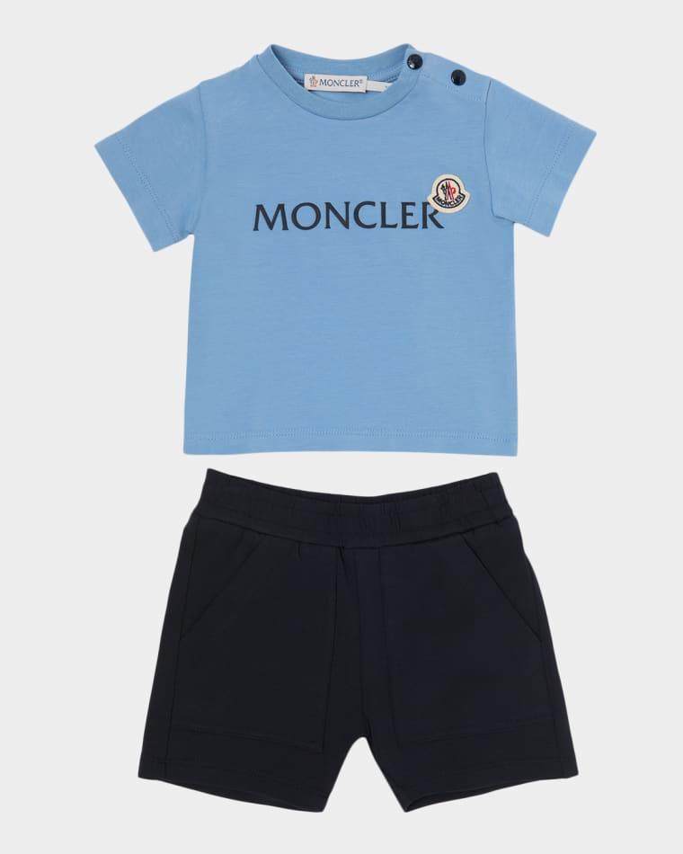 Boy's Logo-Print T-Shirt & Shorts Set, Size 3M-3 by MONCLER