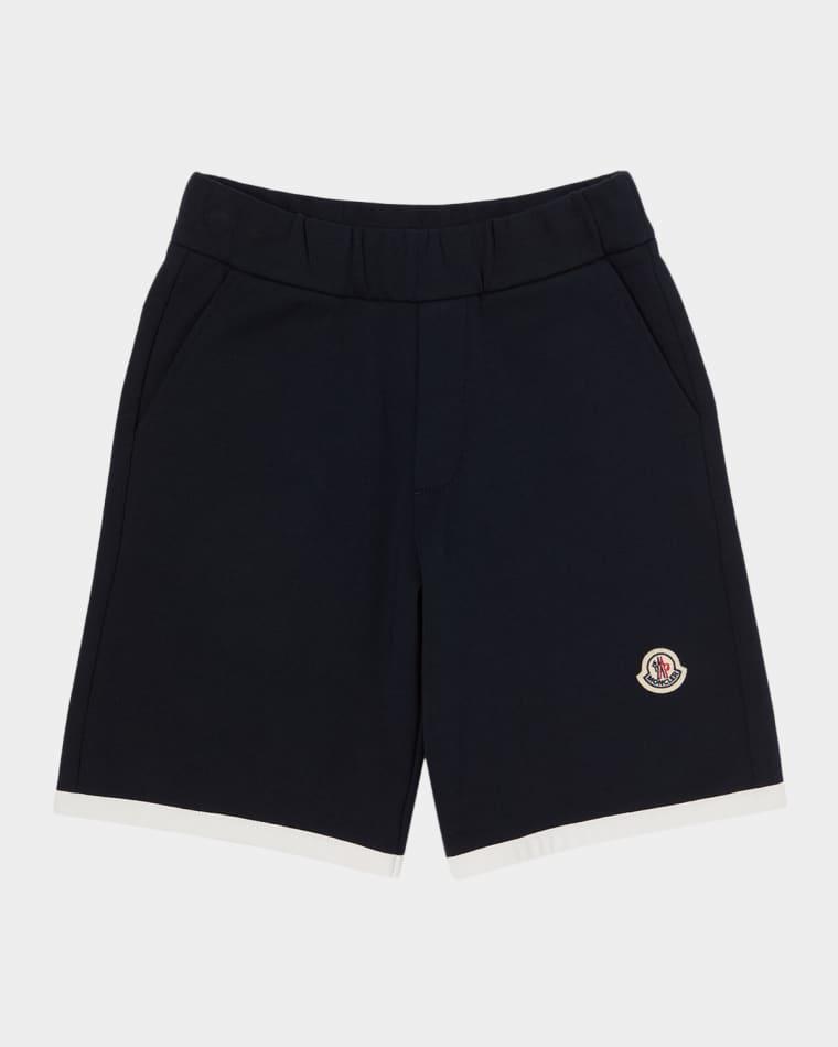 Boy's Logo Stretch Cotton Fleece Shorts, Size 8-10 by MONCLER