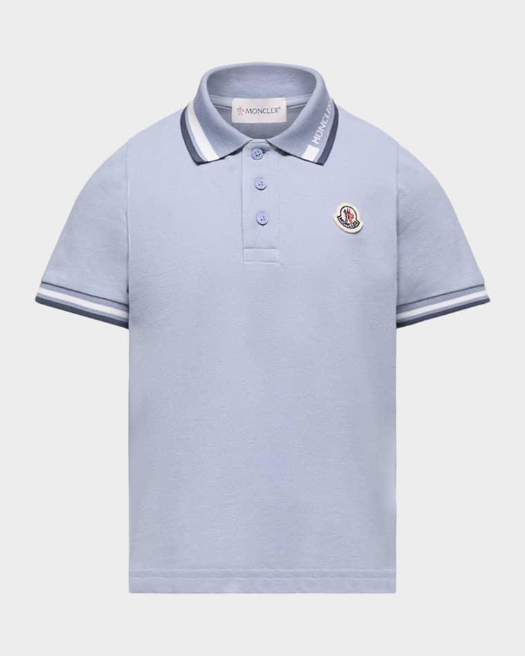 Boy's Stretch Cotton Pique Polo Shirt, Size 4-6 by MONCLER