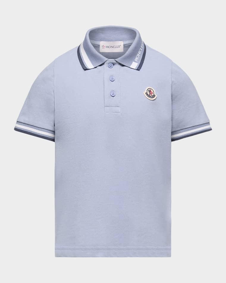 Boy's Stretch Cotton Pique Polo Shirt, Size 8-10 by MONCLER