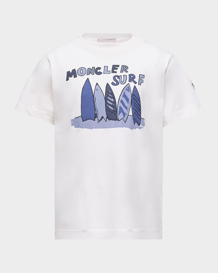 Boy's Surf-Print Cotton Jersey T-Shirt, Size 4-6 by MONCLER