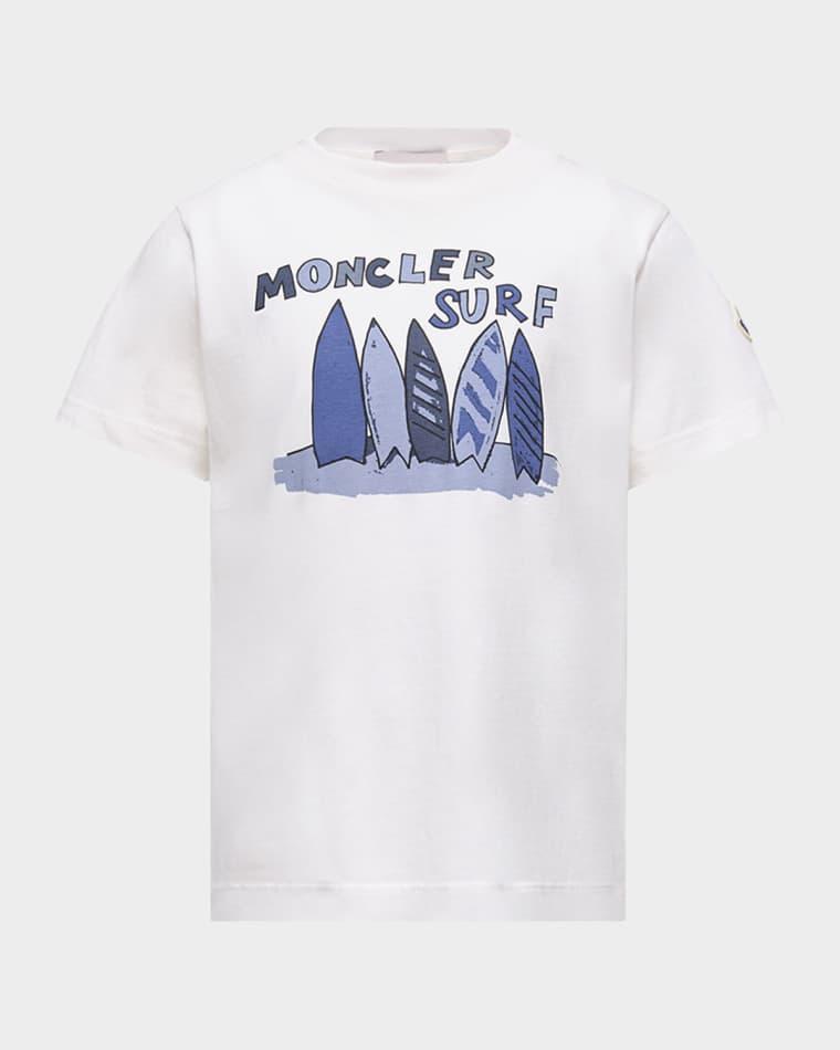 Boy's Surf-Print Cotton Jersey T-Shirt, Size 8-10 by MONCLER