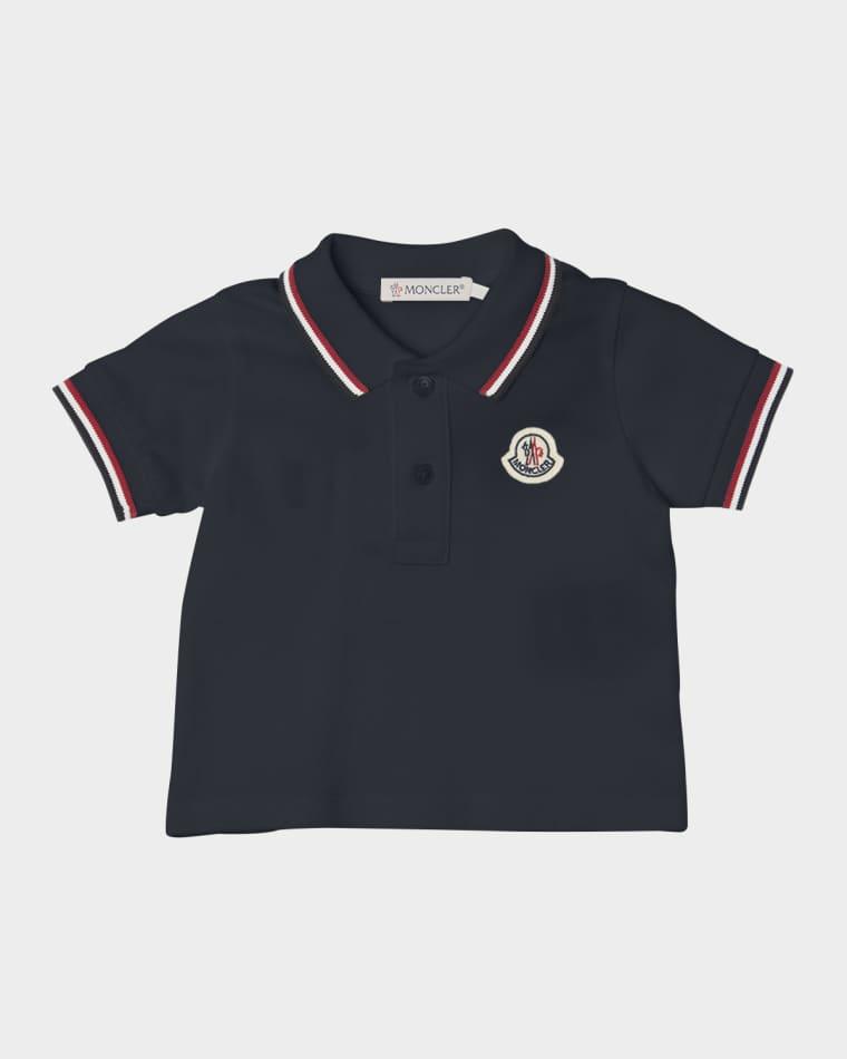 Boy's Tricolor-Trim Short-Sleeve Polo Shirt, Size 6M-3 by MONCLER