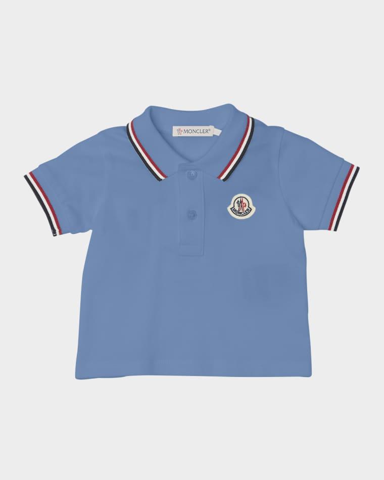 Boy's Tricolor-Trim Short-Sleeve Polo Shirt, Size 6M-3 by MONCLER