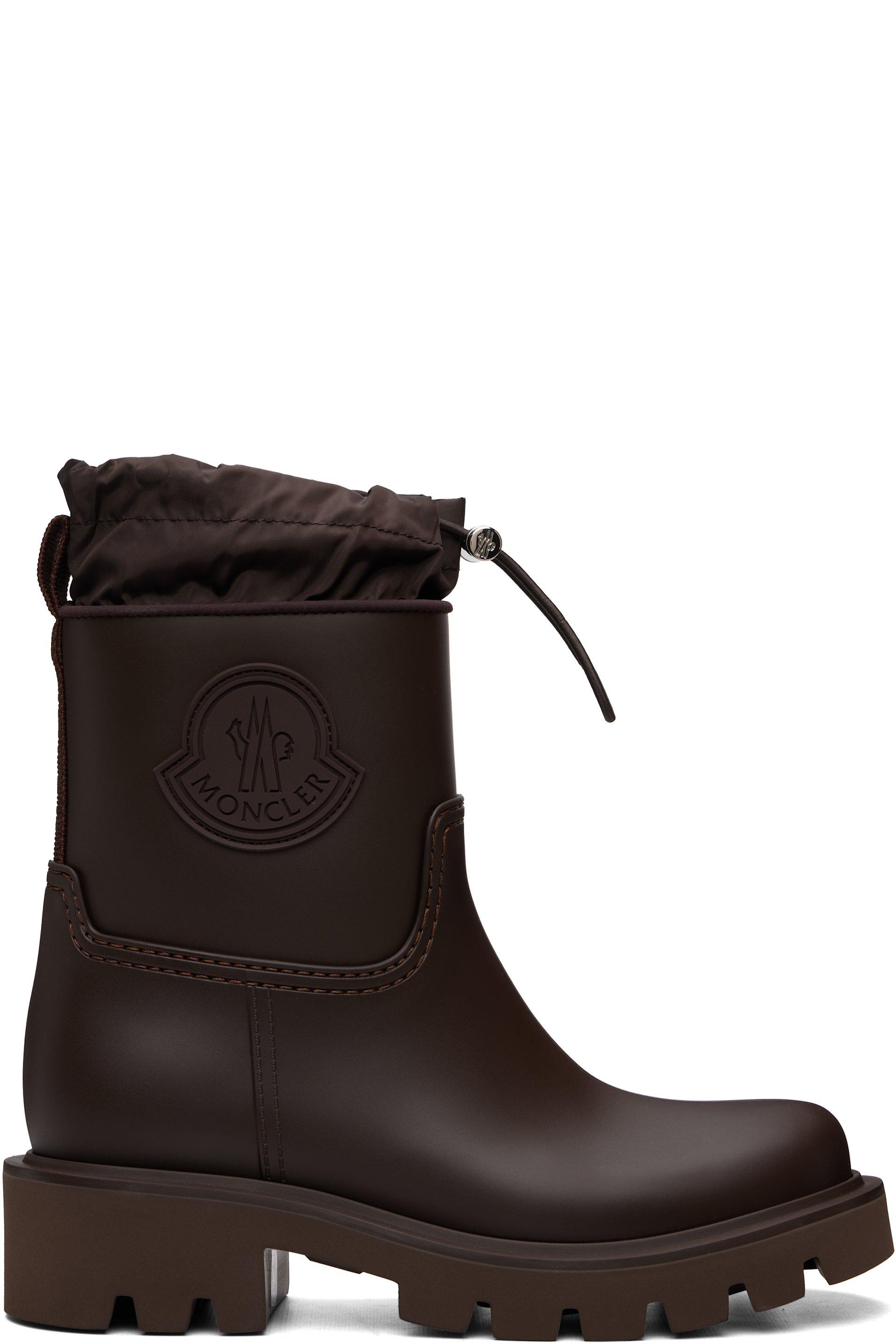 Brown Kickstream Rain Boots by MONCLER