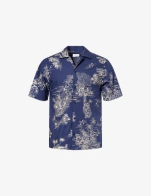 Camp-Collar Floral Cotton Shirt by MONCLER