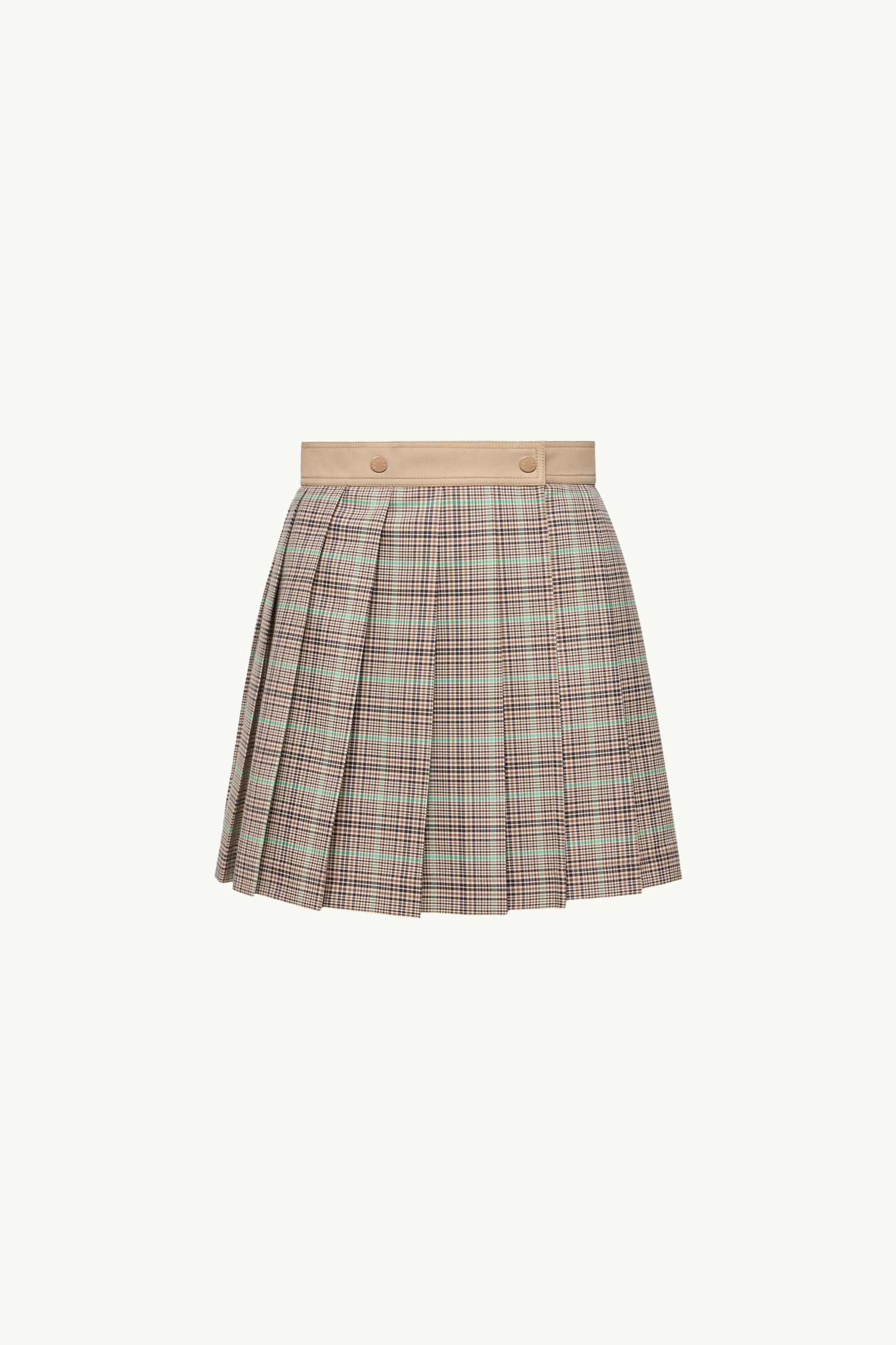 Checked Pleated Mini Skirt by MONCLER