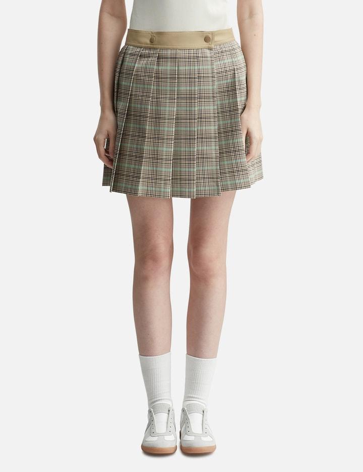 Checked Pleated Mini Skirt by MONCLER