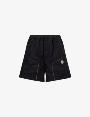 Contrast-Stitch Brand-Patch Cotton Shorts by MONCLER