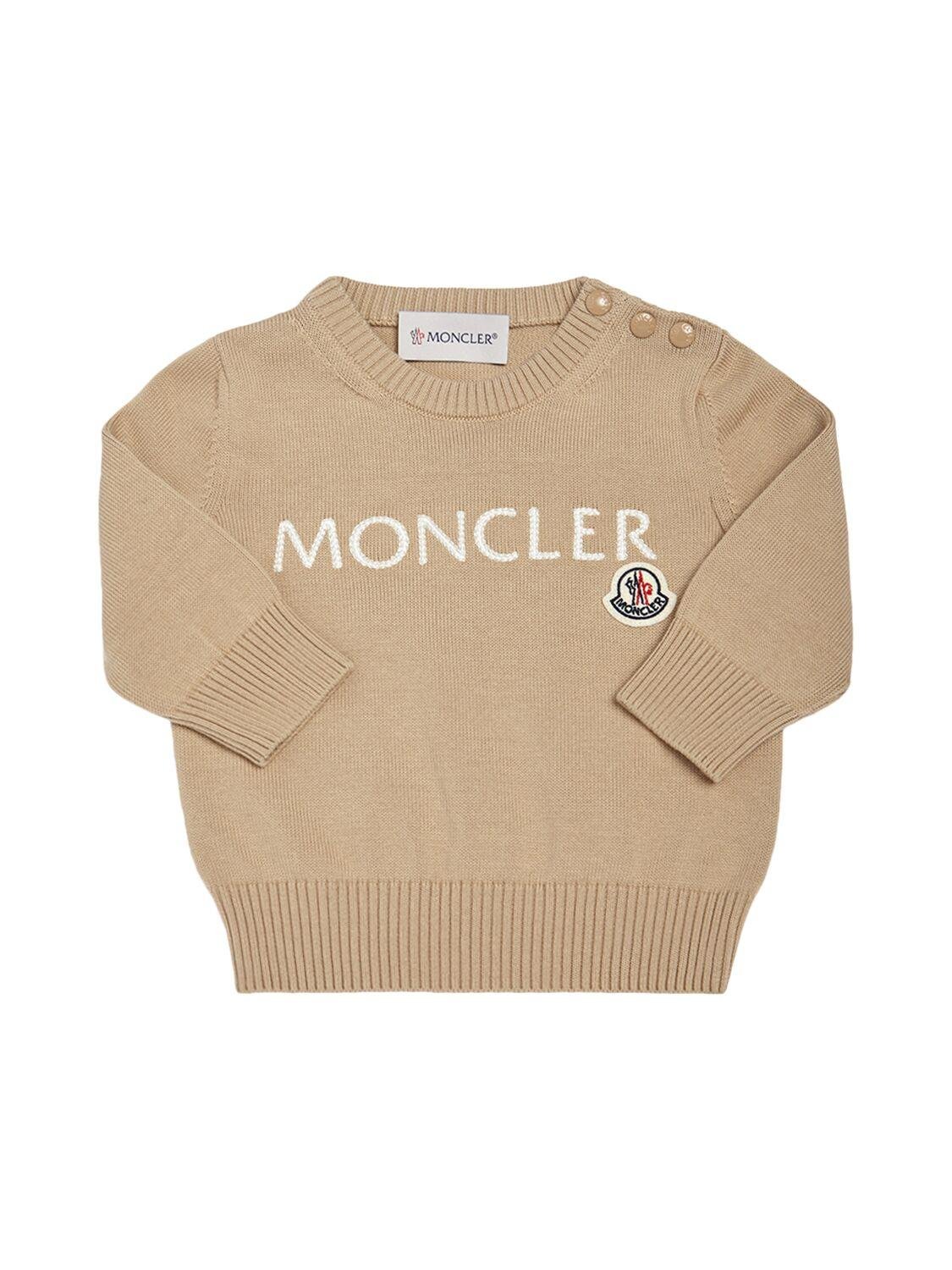 Cotton Knit Crewneck Sweater by MONCLER