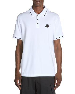 Cotton Logo Patch Tipped Polo Shirt by MONCLER