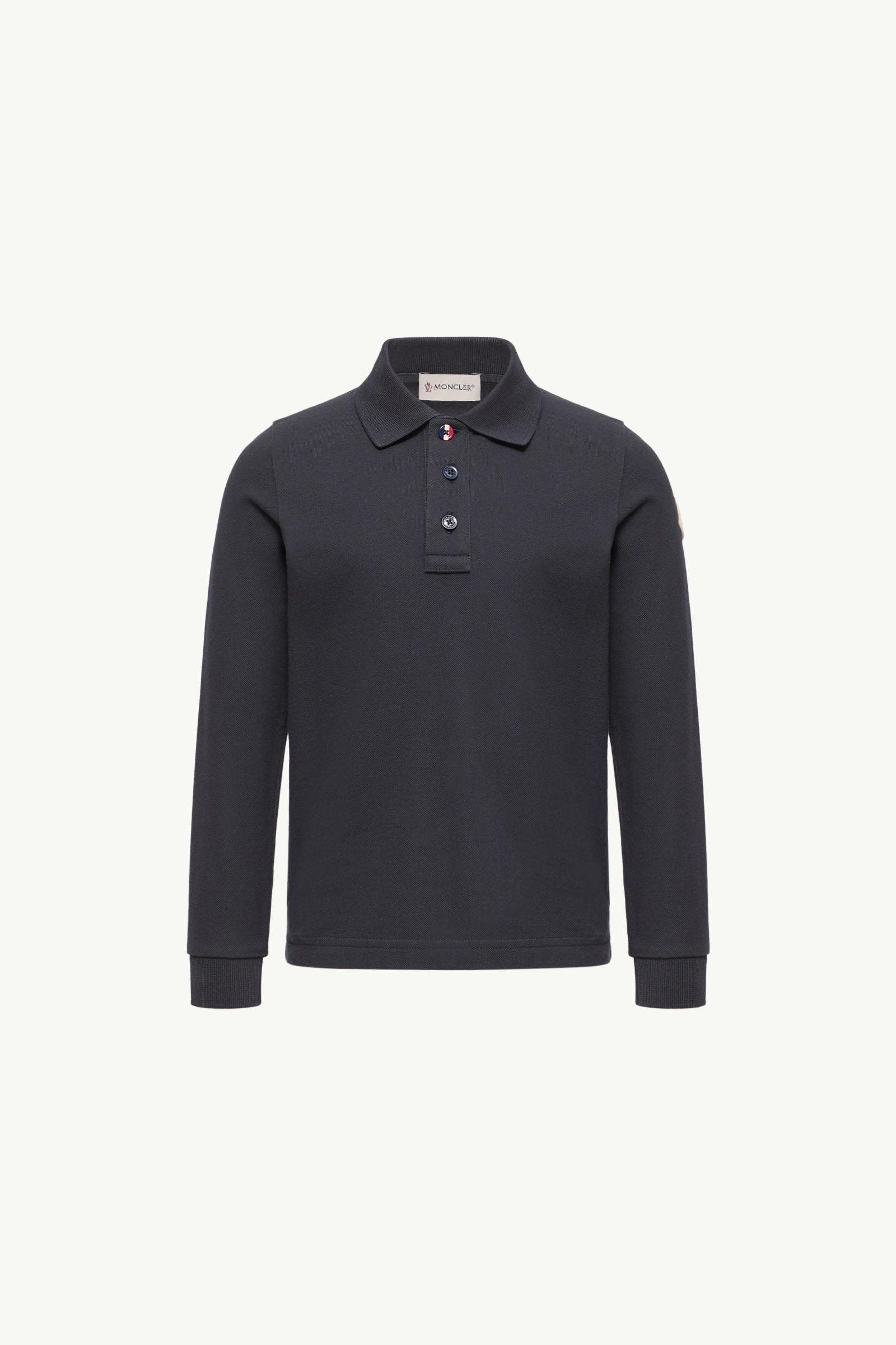 Cotton Piquet Long Sleeve Polo Shirt by MONCLER