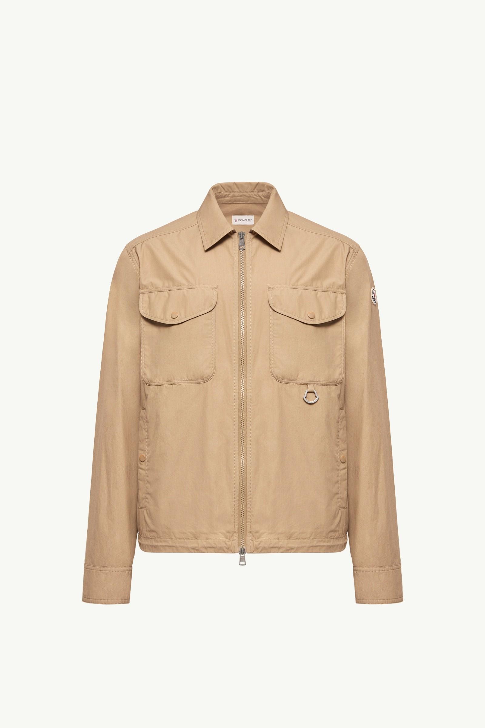 Cotton Poplin Long Sleeve Zip-Up Shirt Jacket by MONCLER