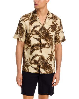 Cotton & Linen Blend Short Sleeve Shirt by MONCLER