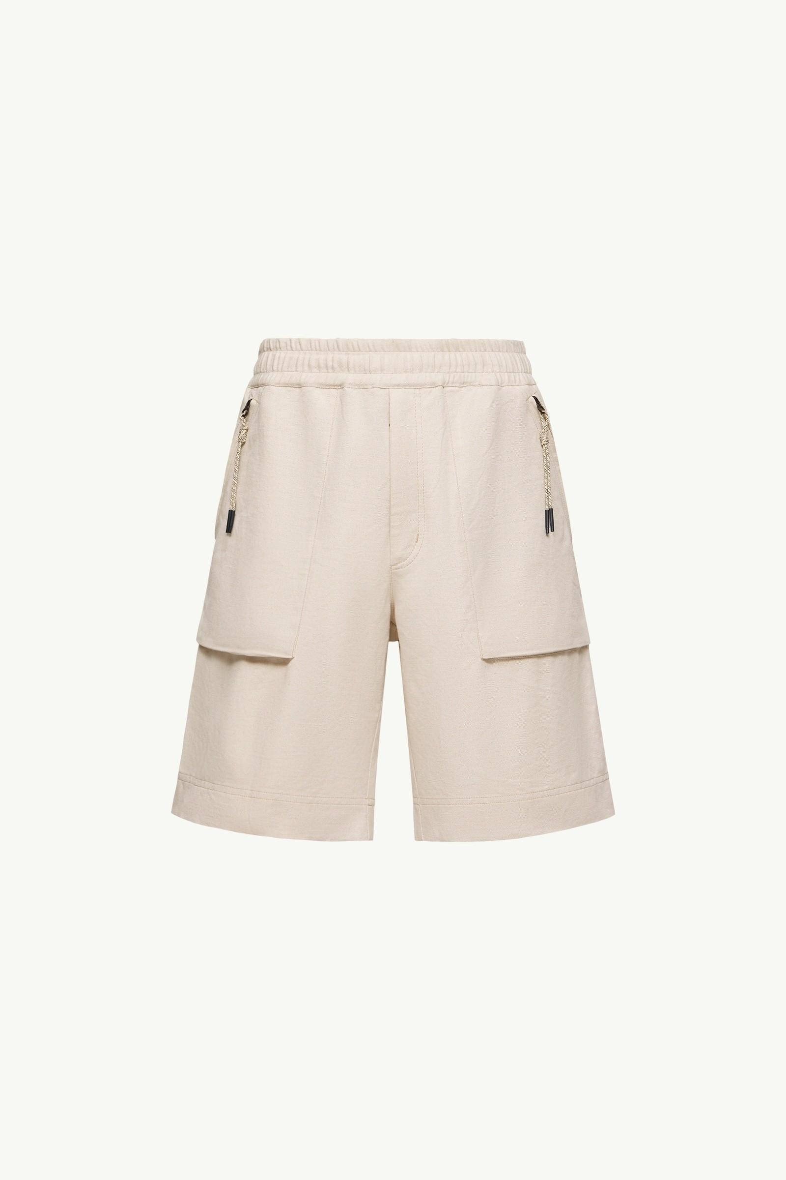Cotton & Linen Blend Shorts by MONCLER