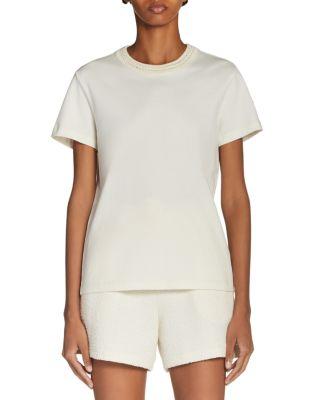 Crocheted Neck Tee by MONCLER