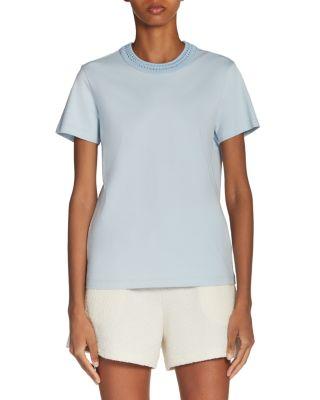 Crocheted Neck Tee by MONCLER