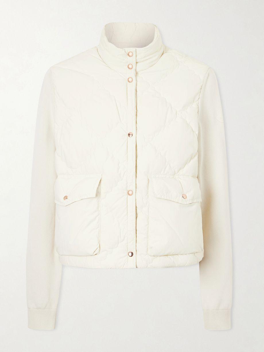 Cropped knitted and padded quilted shell down cardigan by MONCLER