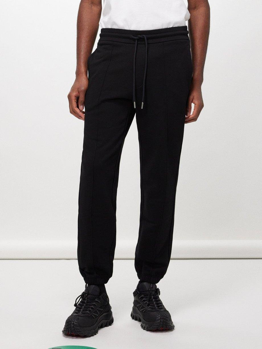 Drawstring waist cotton-jersey track pants by MONCLER
