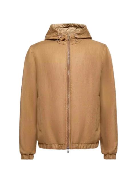 Duguay hoodied logo-patch windbreaker by MONCLER