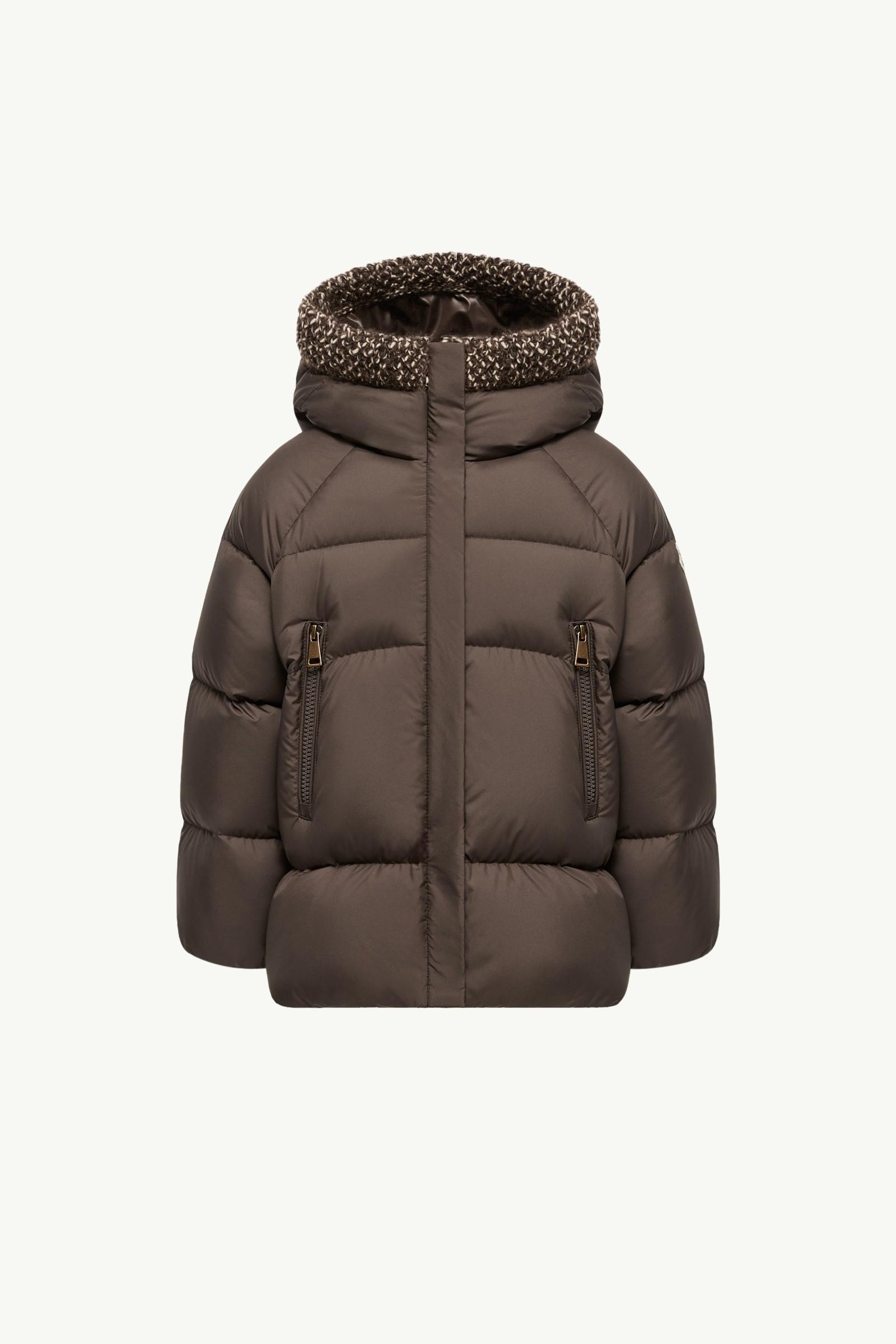 Duilla Hooded Wool Blend Trim Down Jacket by MONCLER