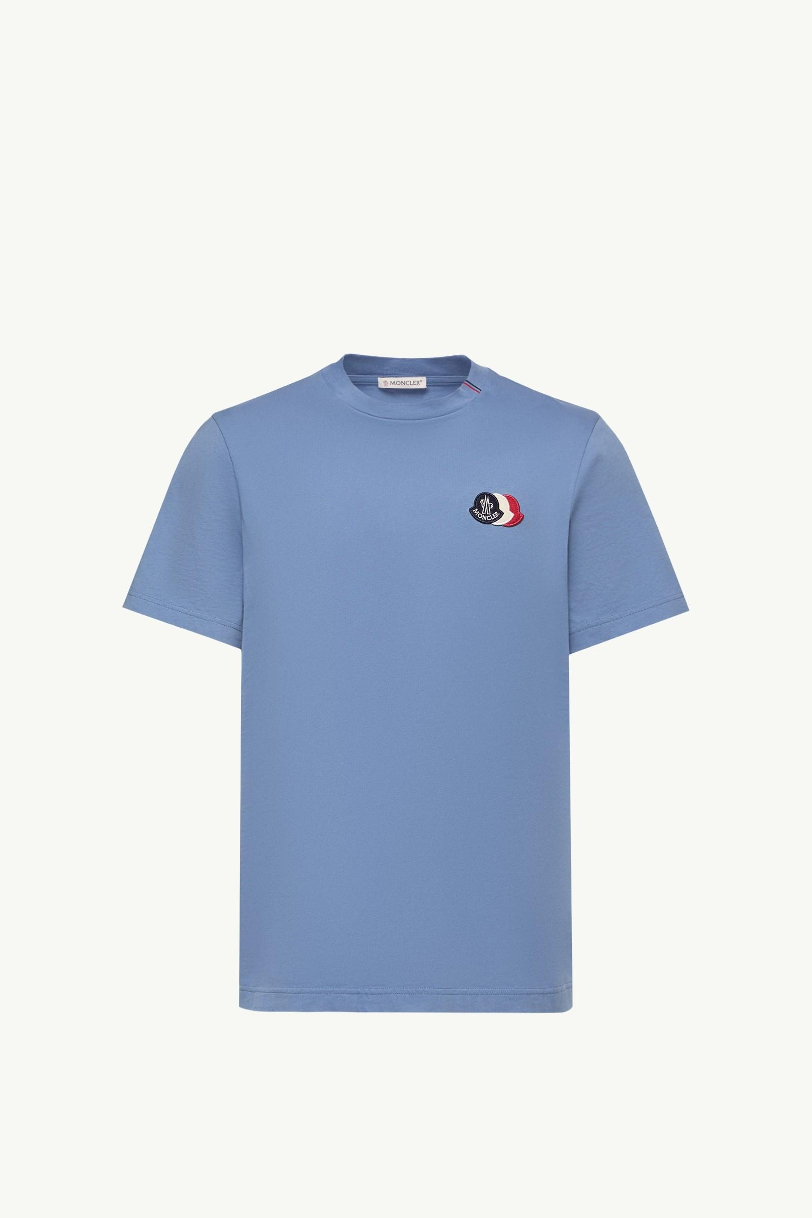 Embroidered Tricolor Logo Cotton T-Shirt by MONCLER