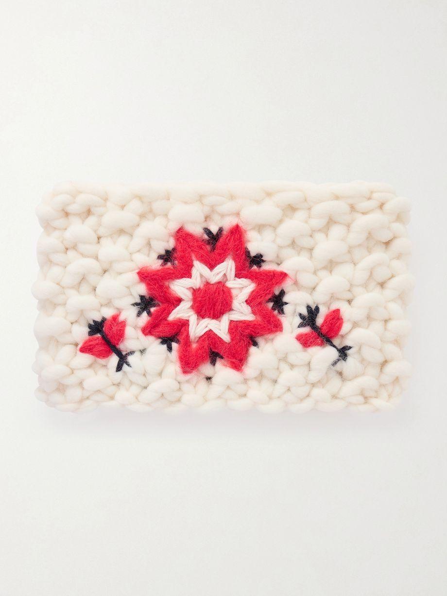 Embroidered wool-blend headband by MONCLER