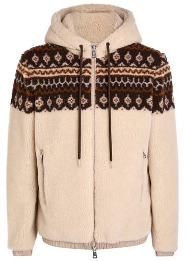 Felpa Aperta hoodied teddy fleece jacket by MONCLER