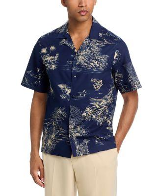 Floral Print Short Sleeve Cotton Shirt by MONCLER