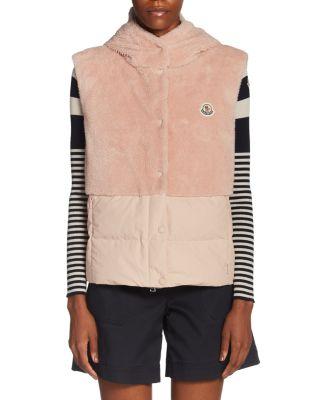 Floy Mixed Media Hooded Vest by MONCLER