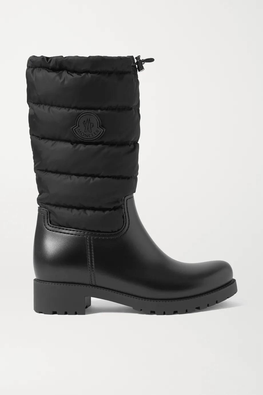 Ginette quilted nylon and rubber rain boots by MONCLER