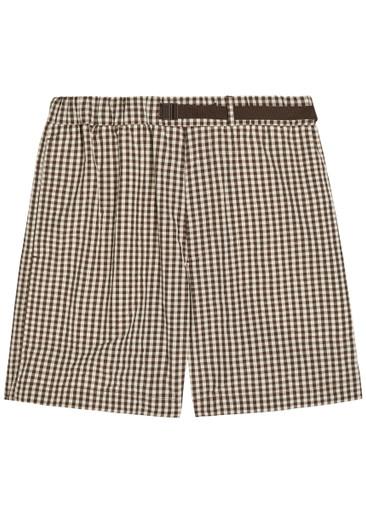 Gingham cotton-blend shorts by MONCLER