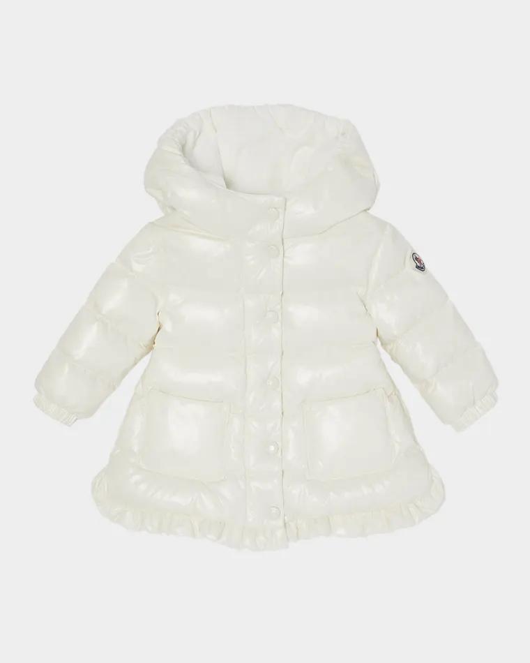Girl's Dufar Hooded Long Down Parka, Size 6M-3 by MONCLER