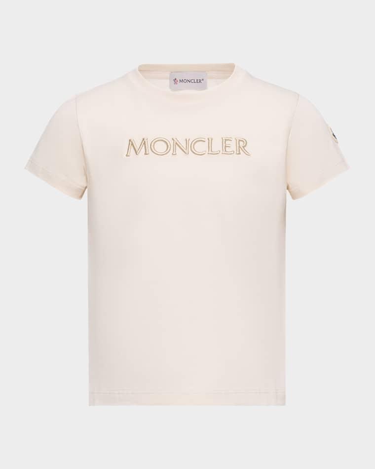 Girl's Embroidered Logo Cotton T-Shirt, Size 8-10 by MONCLER