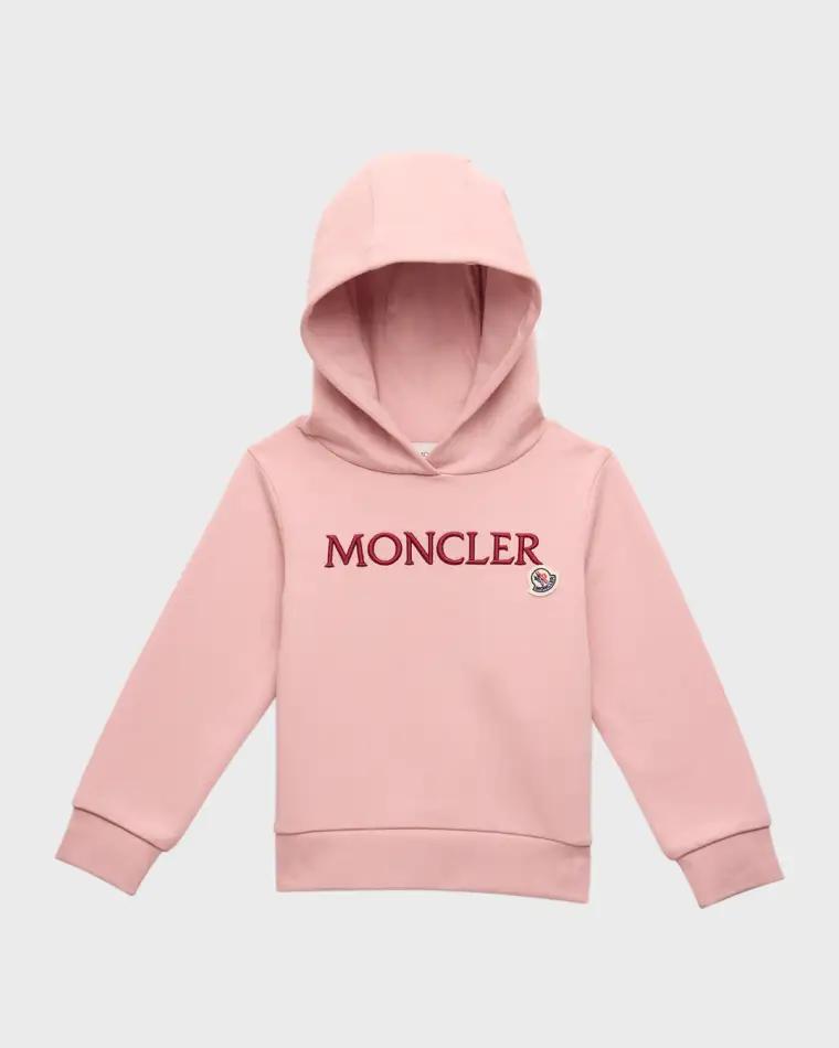 Girl's Embroidered Logo-Print Hoodie by MONCLER