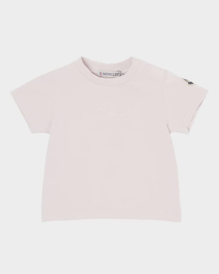 Girl's Logo Embroidered Short-Sleeve Cotton T-Shirt, Size 6M-3 by MONCLER