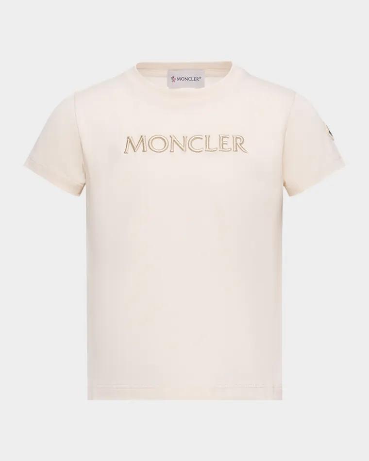 Girl's Logo Embroidered Short-Sleeve T-Shirt, Size 8-14 by MONCLER