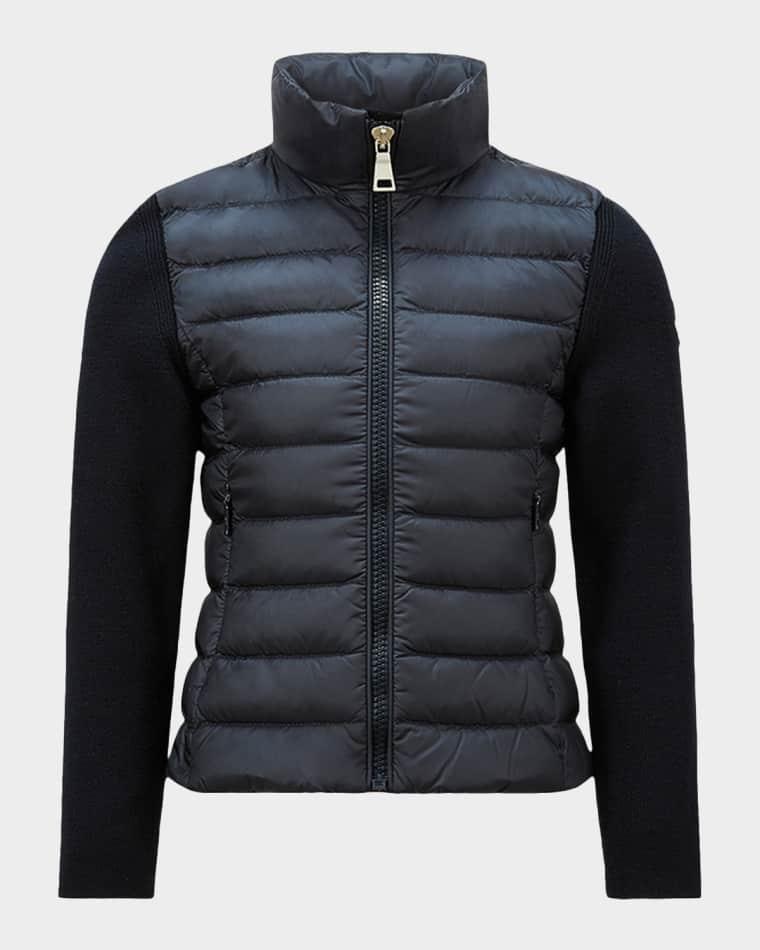 Girl's Padded Wool Zip-Up Cardigan, Size 4-6 by MONCLER